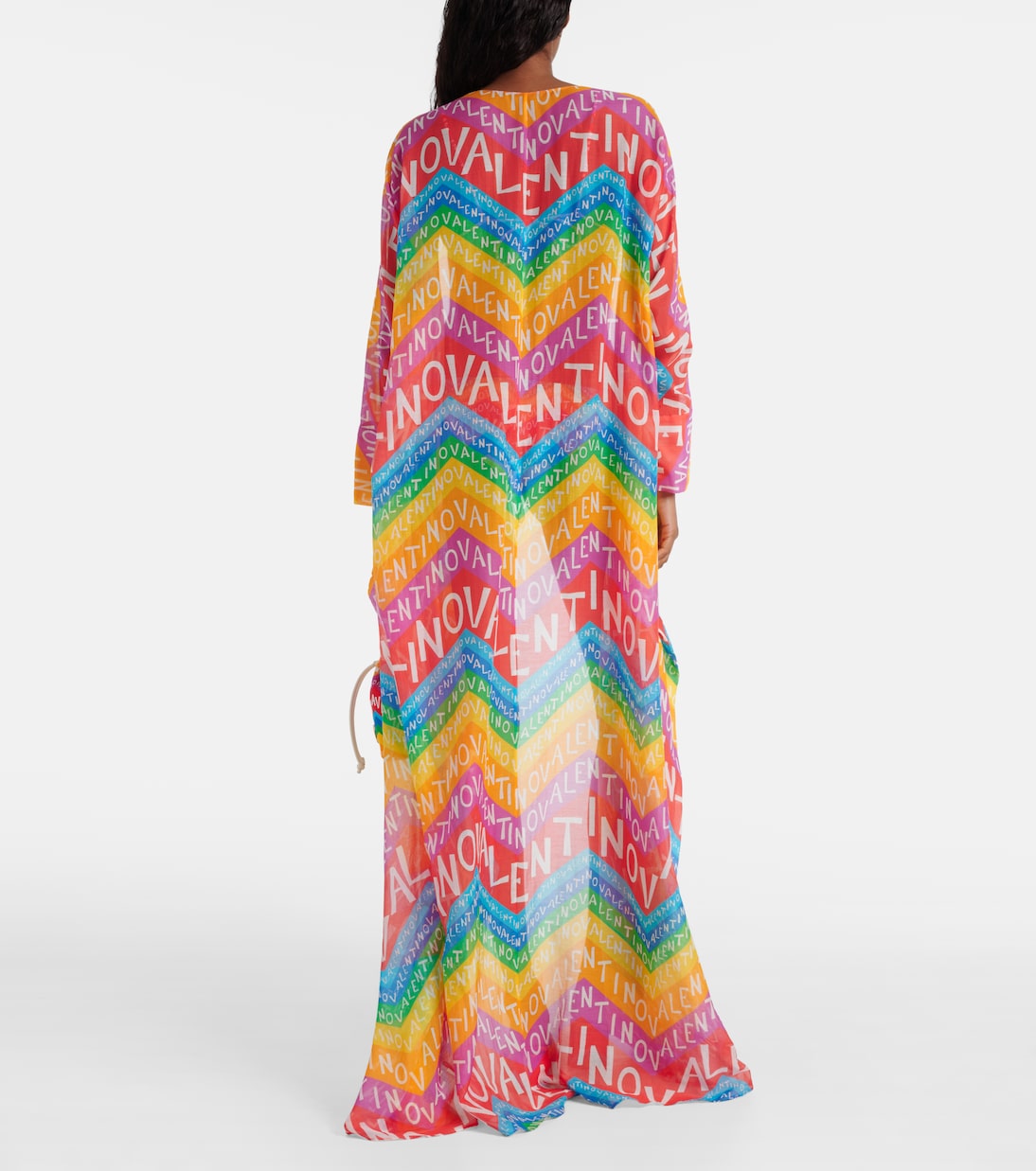 Pareo de algodón y seda con logo | Valentino