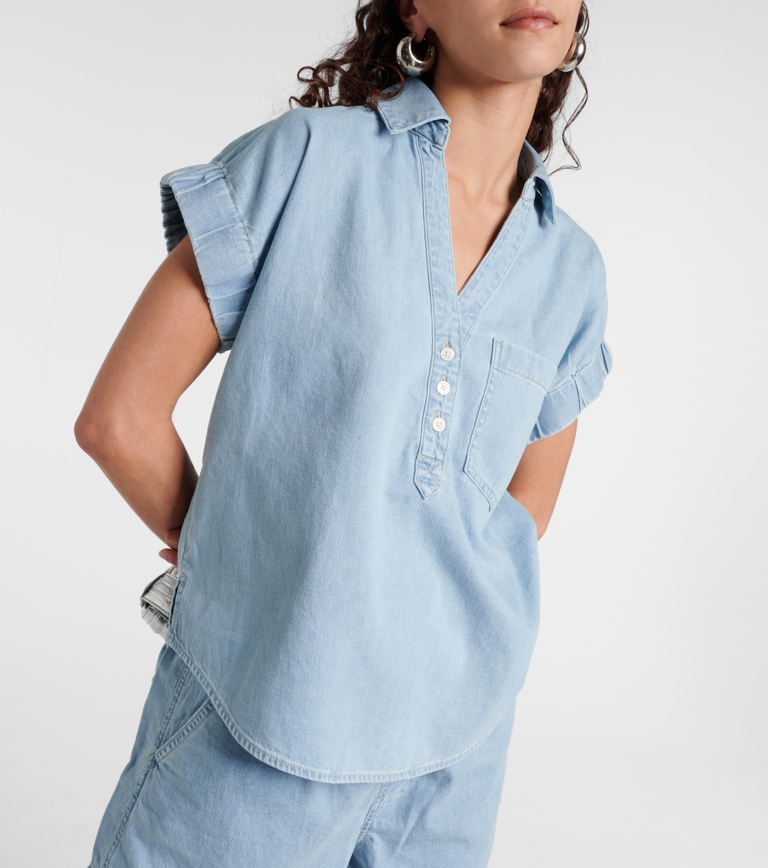 Top Almera aus Baumwoll-Chambray | Veronica Beard