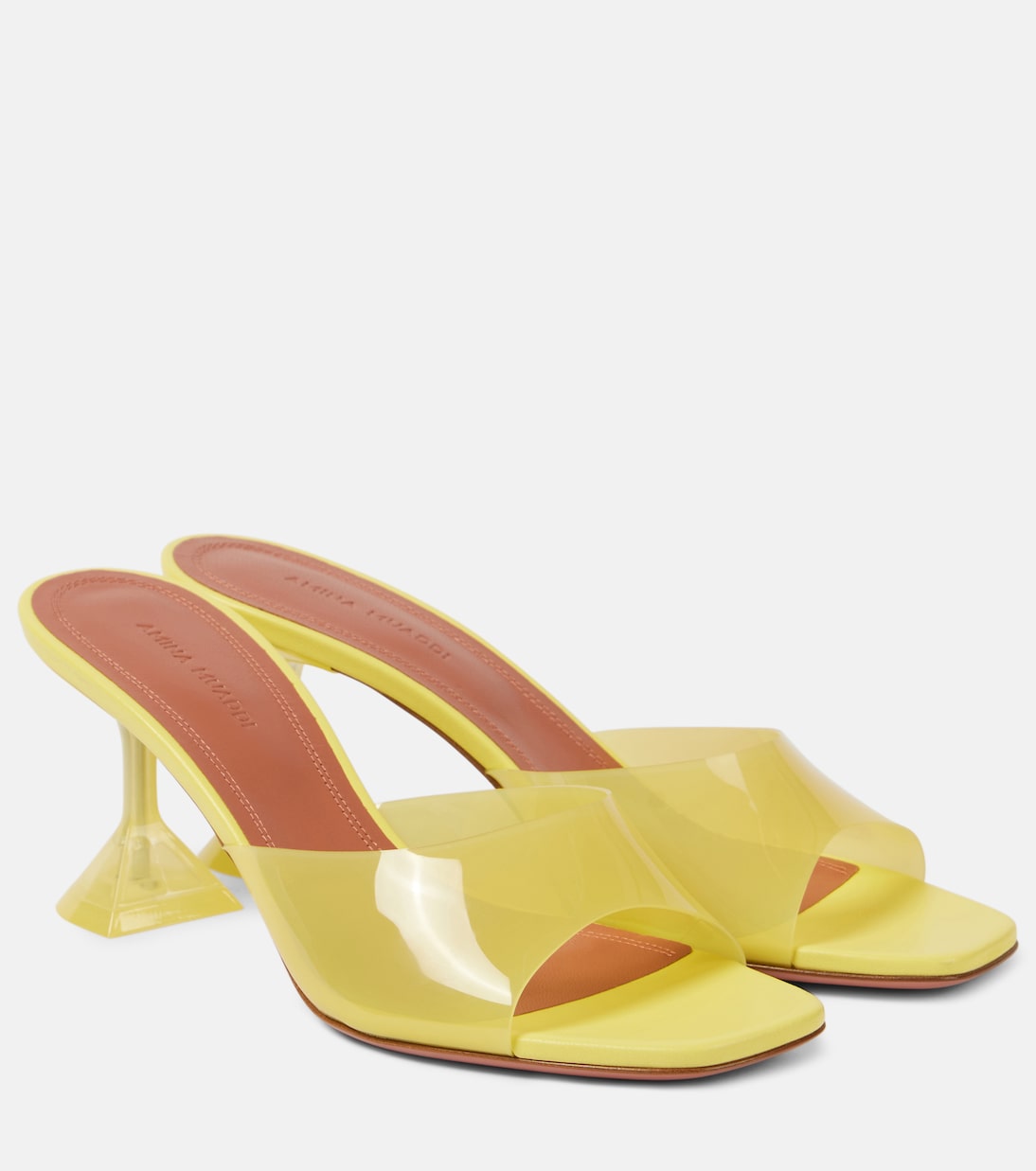 Lupita Glass 70 PVC mules | Amina Muaddi
