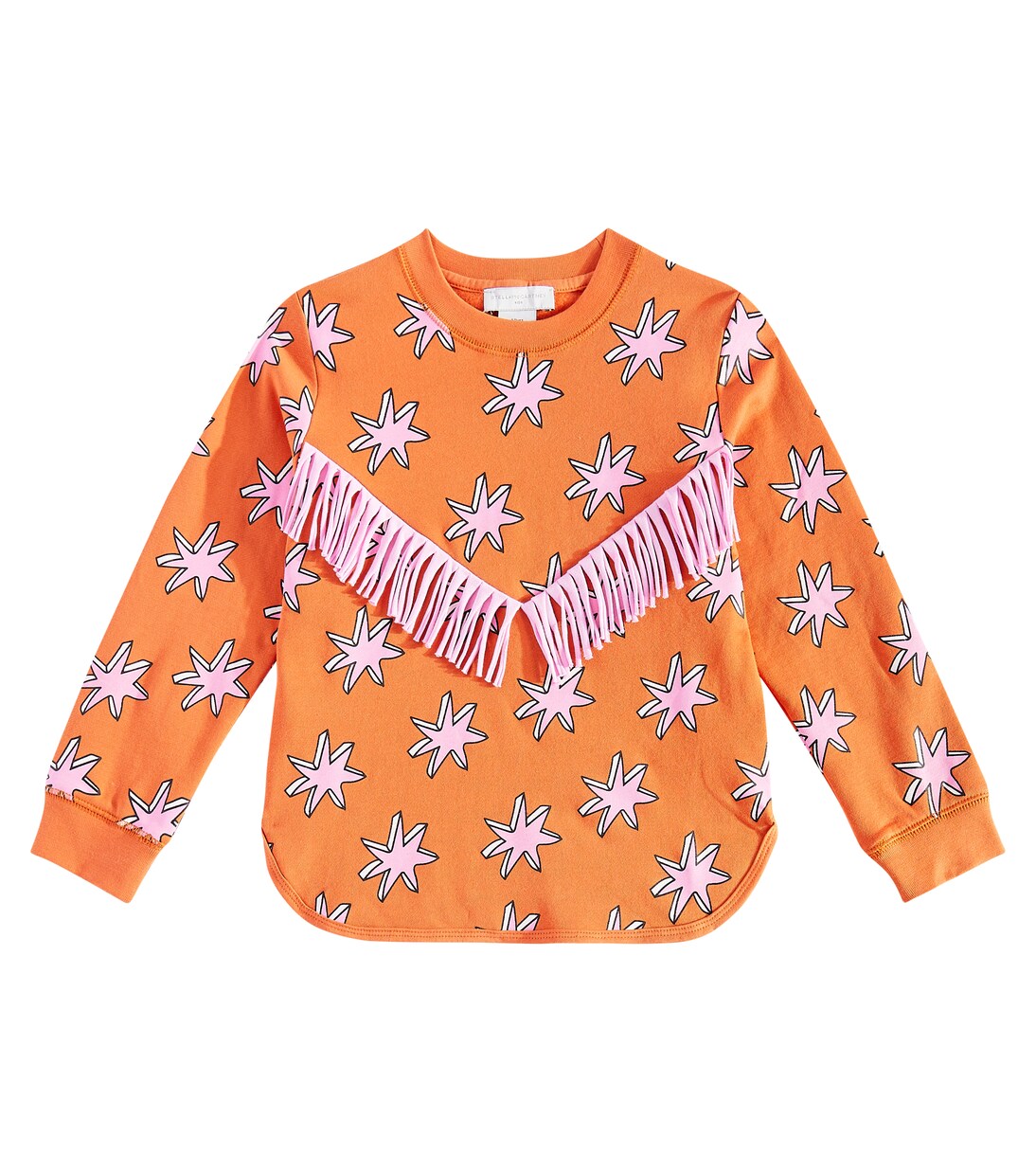 Printed fringed cotton sweatshirt | Stella McCartney Kids