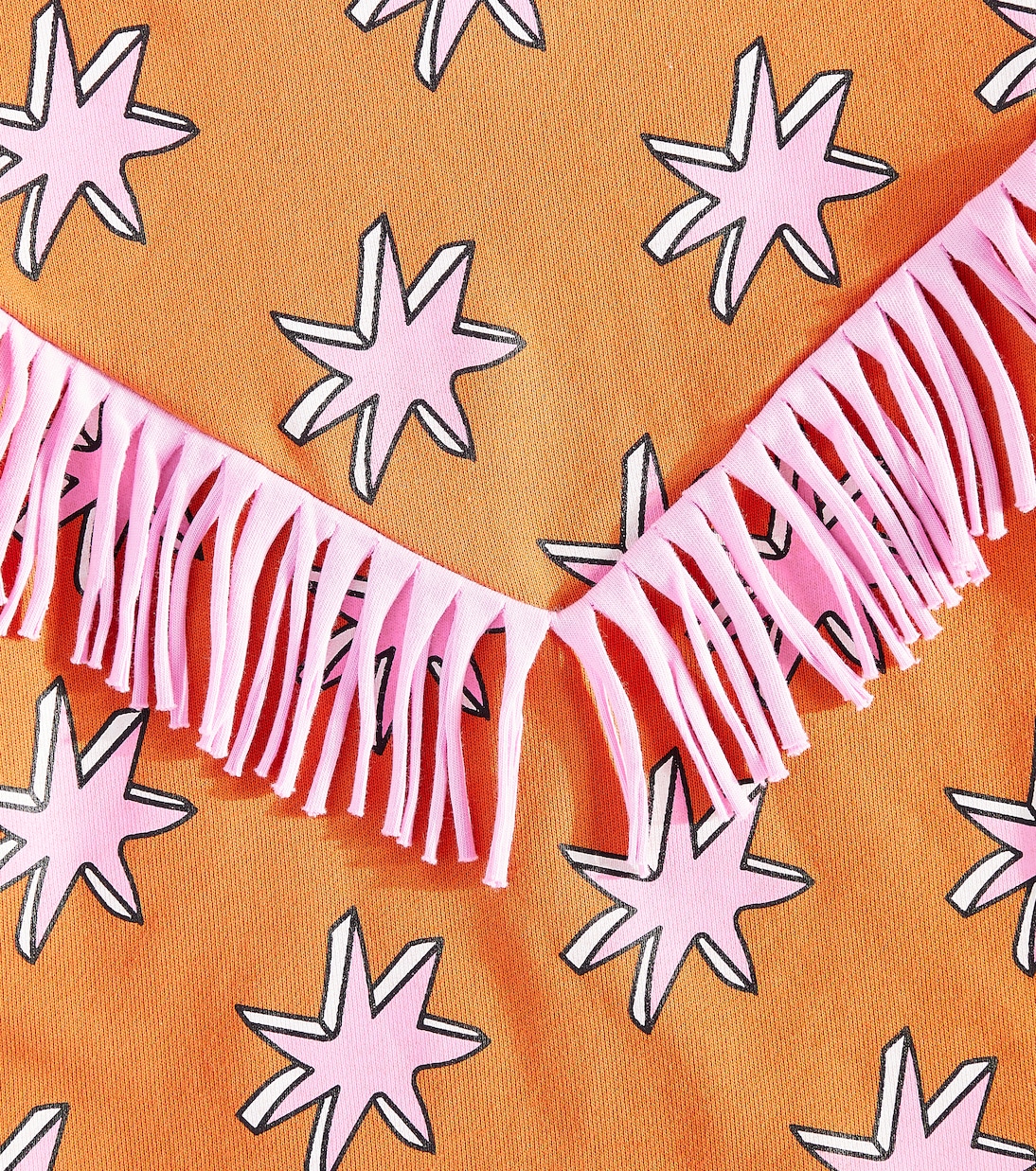 Printed fringed cotton sweatshirt | Stella McCartney Kids