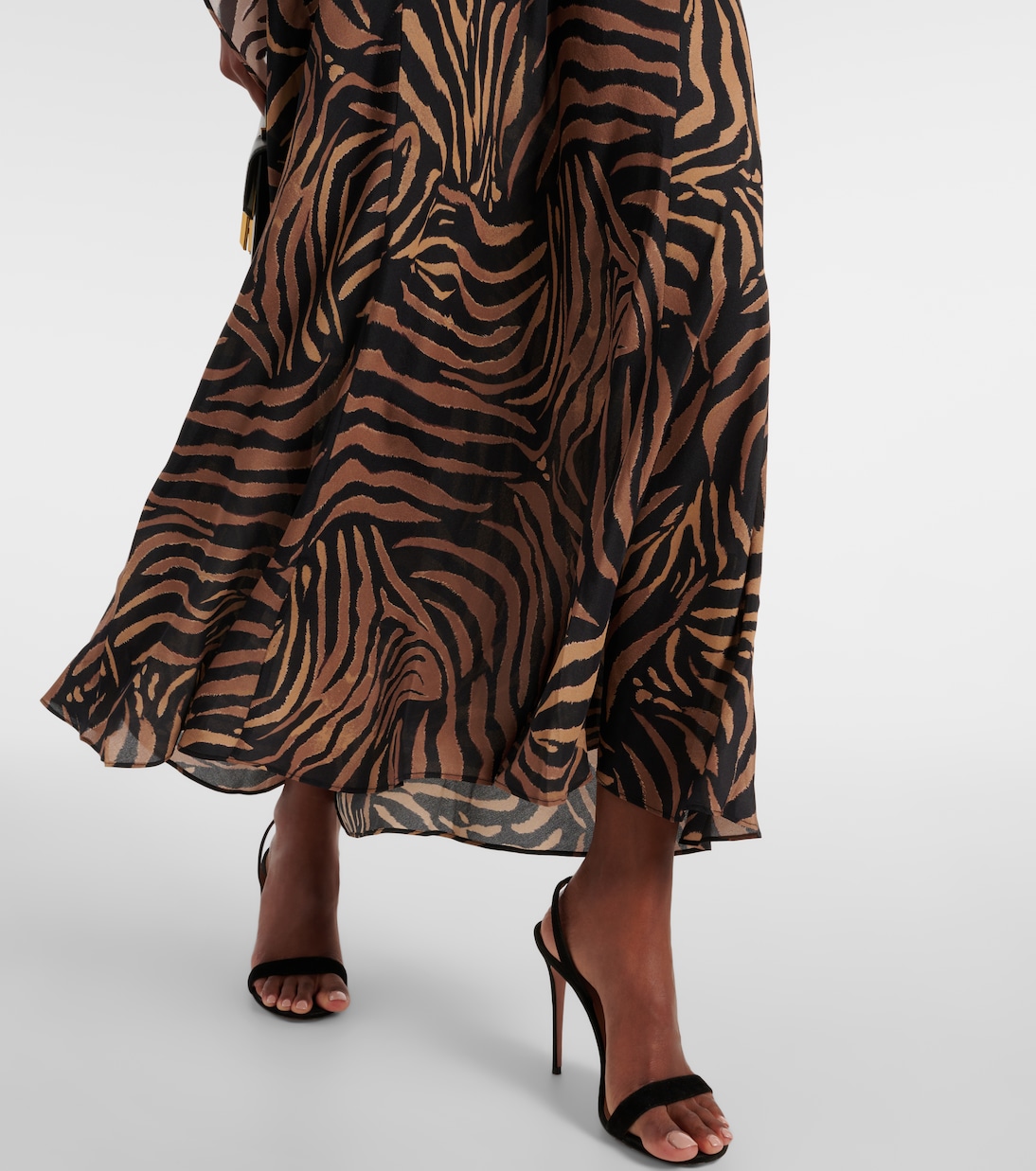 فستان ميدي من الحرير بطبعات Evie | Rixo