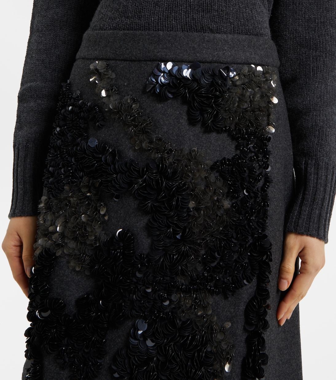 Midirock aus einem Wollgemisch mit Pailletten | Plan C