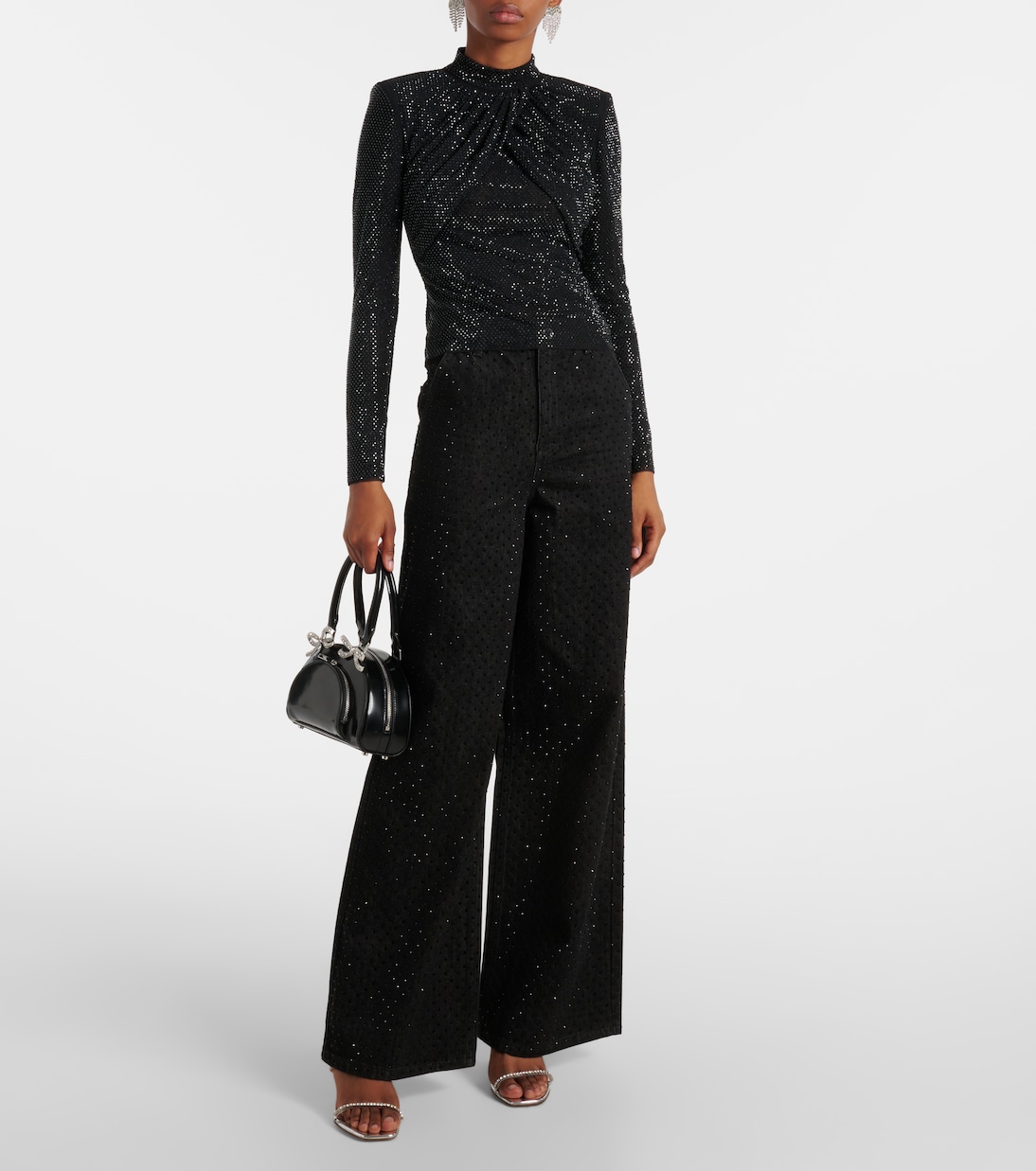 Verziertes Top aus Mesh | Self-Portrait