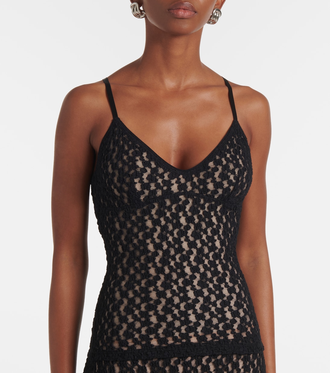 Floral sheer smocked lace camisole | Vince