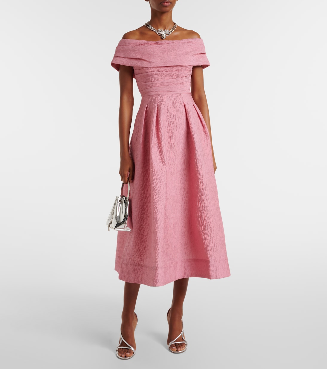 Abito midi Adalyn in broccato | Rebecca Vallance