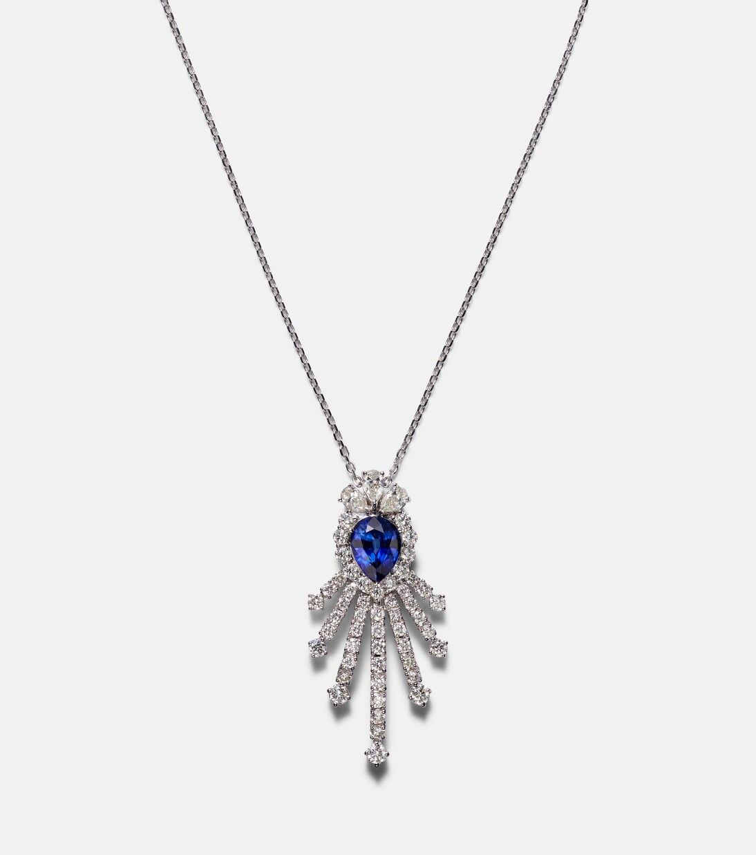 Collier Reign Supreme en or blanc 18 ct, saphir et diamants | Yeprem