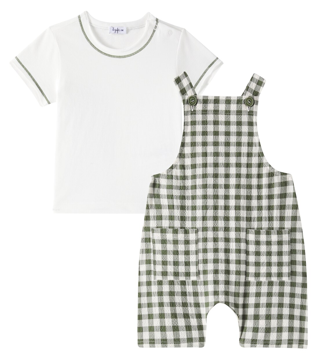 Bébé – Set t-shirt et salopette en coton | Il Gufo