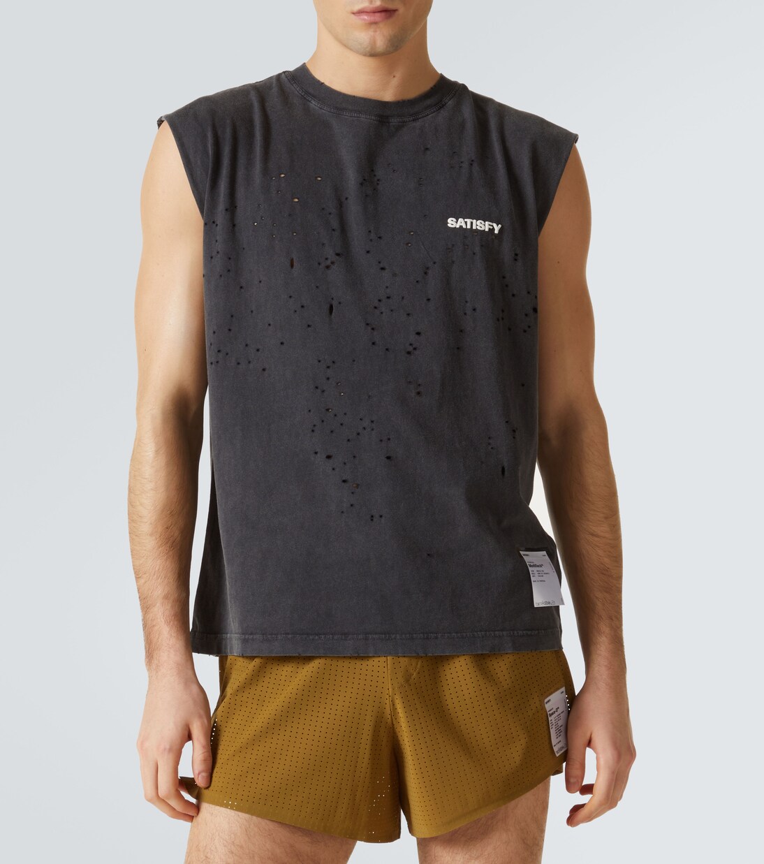 MothTech Muscle distressed cotton T-shirt | Satisfy