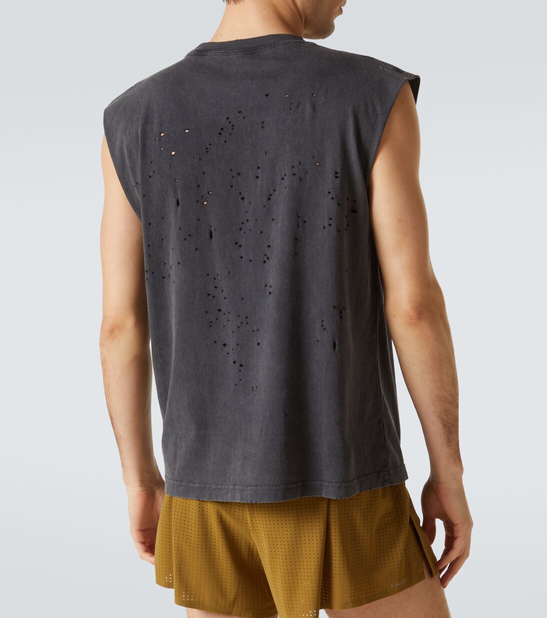 MothTech Muscle distressed cotton T-shirt | Satisfy