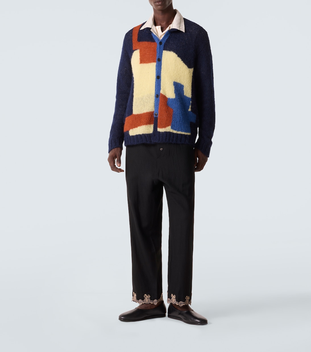 Chapeau alpaca-blend cardigan | Bode