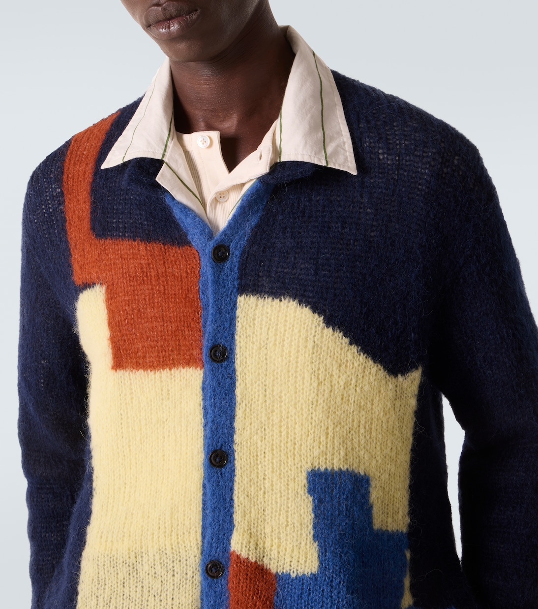 Chapeau alpaca-blend cardigan | Bode