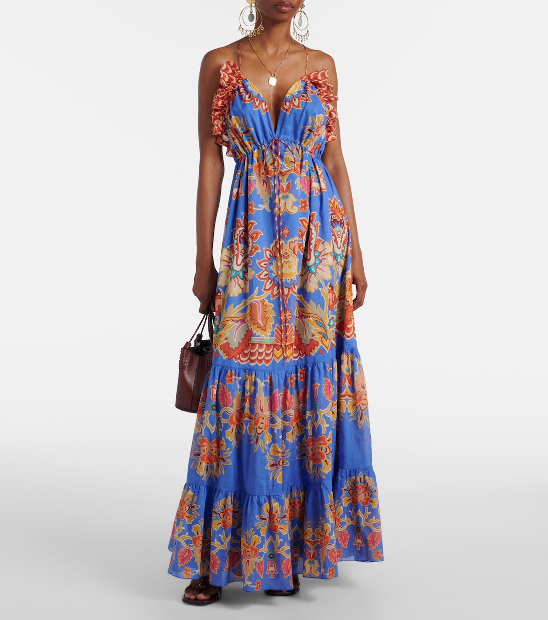 Printed open-back cotton voile maxi dress | Etro