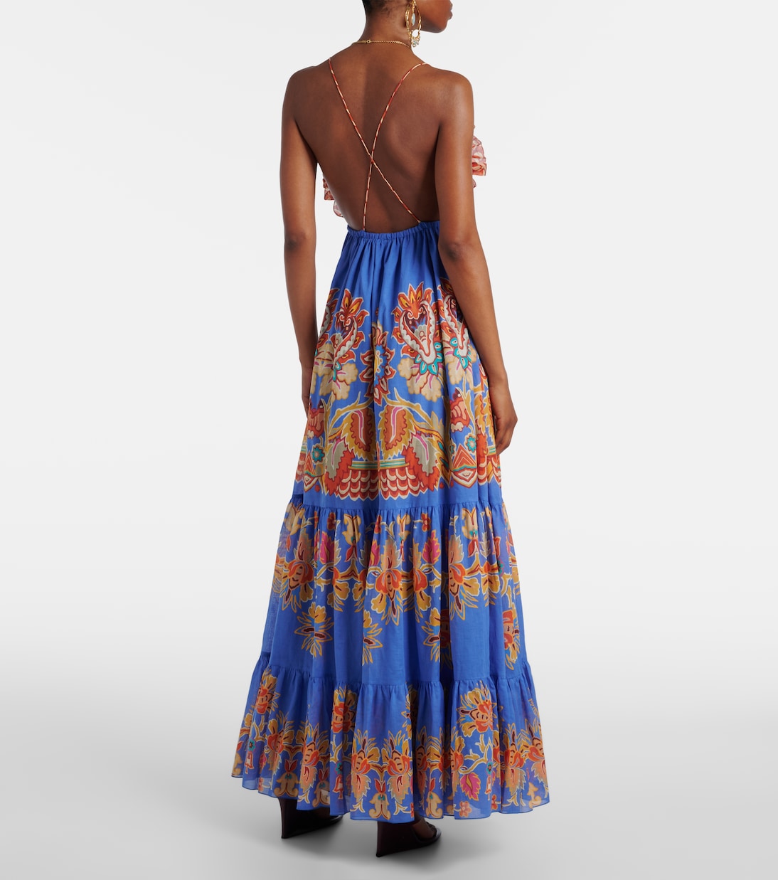 Printed open-back cotton voile maxi dress | Etro
