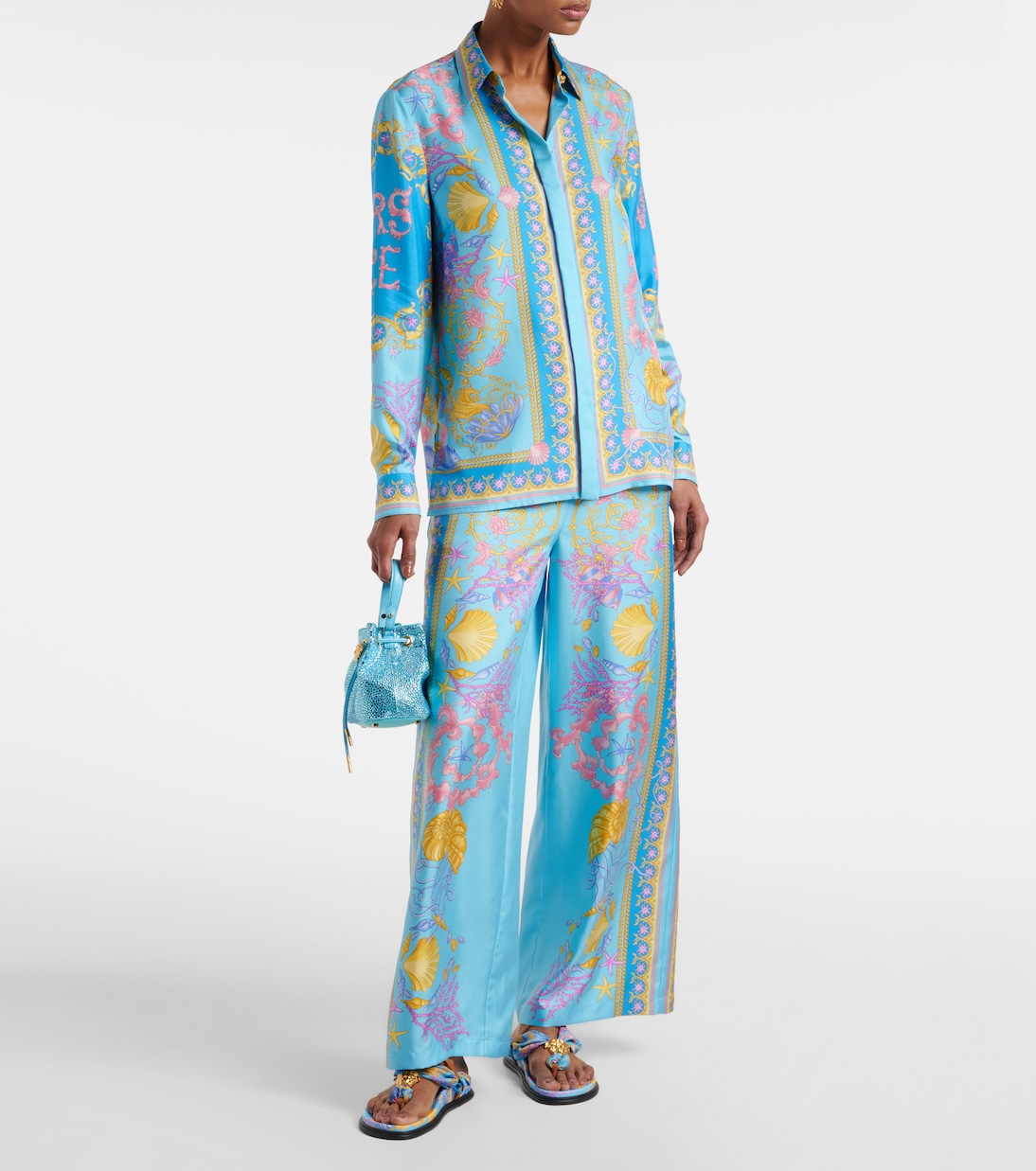 Hemd Underwater Barocco aus Seiden-Twill | Versace