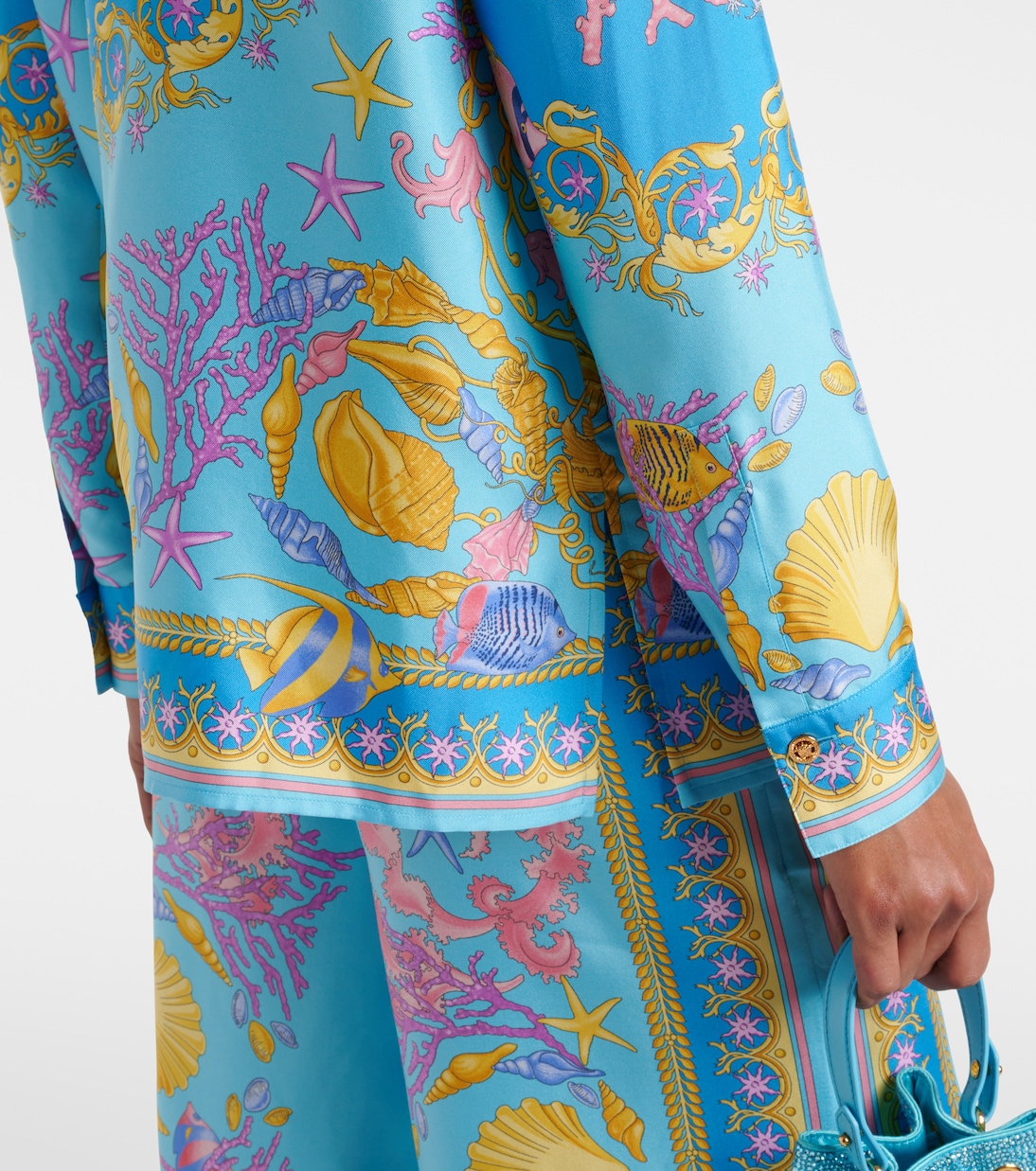 Hemd Underwater Barocco aus Seiden-Twill | Versace