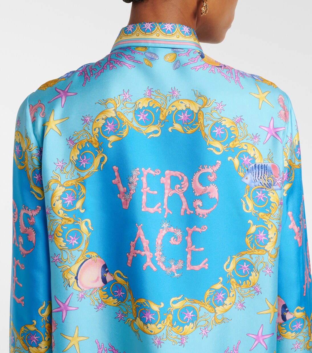 Hemd Underwater Barocco aus Seiden-Twill | Versace