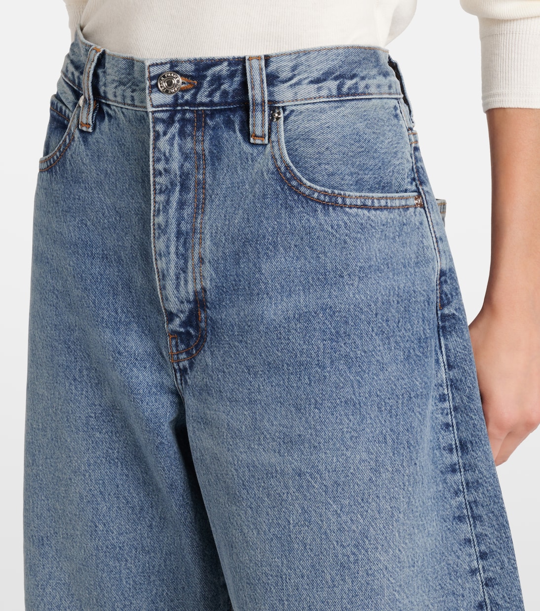 High-Rise Barrel Jeans Bubble Crop | Frame