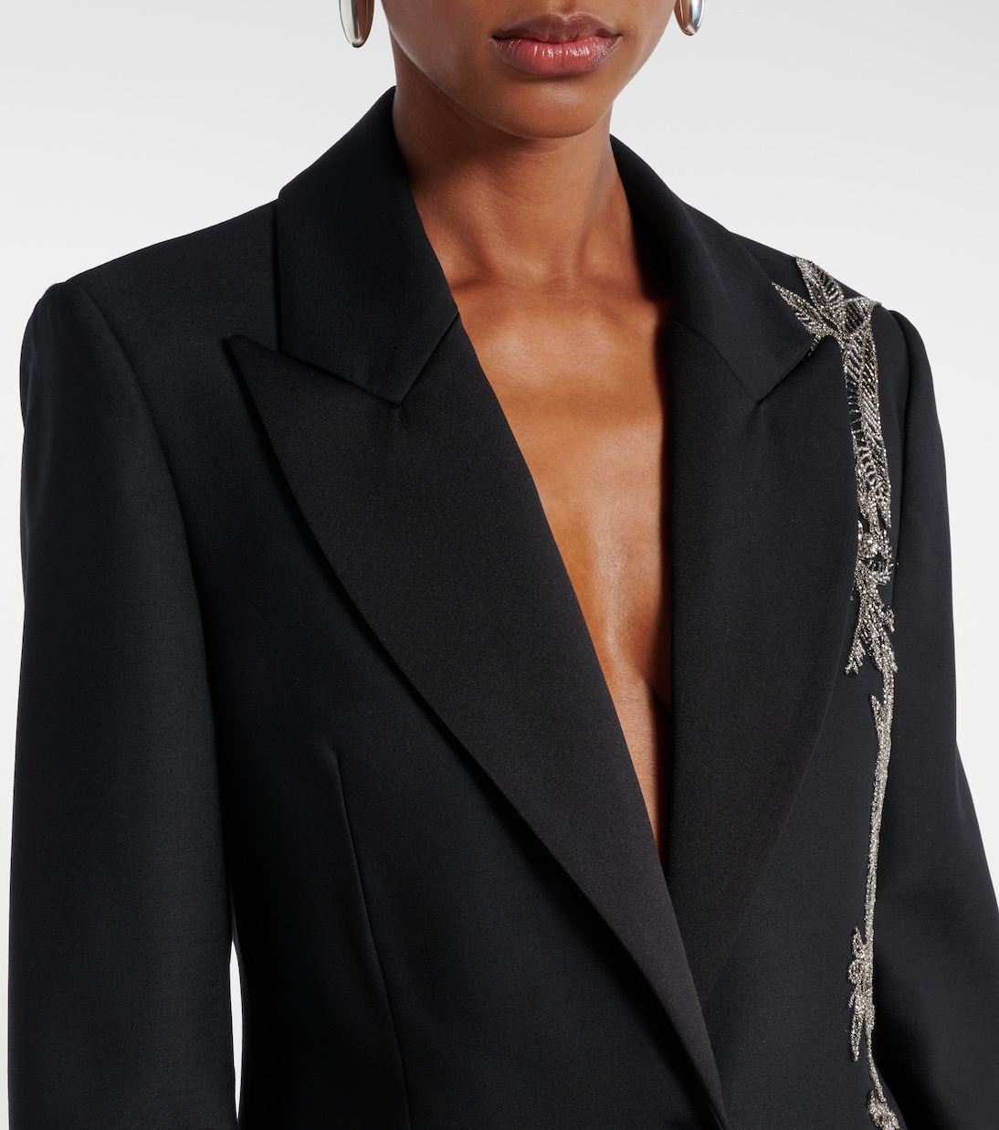 Blazer Lesia en laine mélangée à ornements | Costarellos