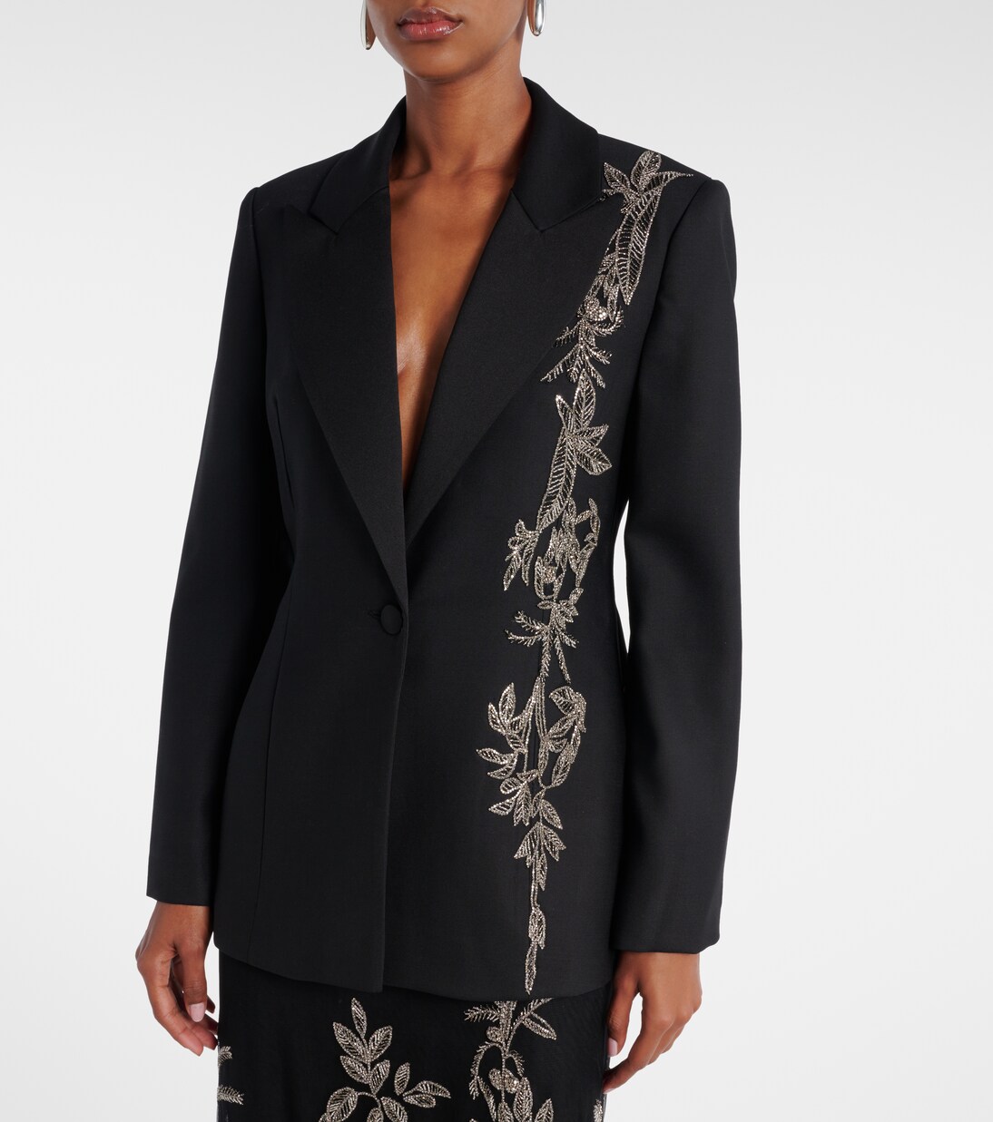 Blazer Lesia en laine mélangée à ornements | Costarellos