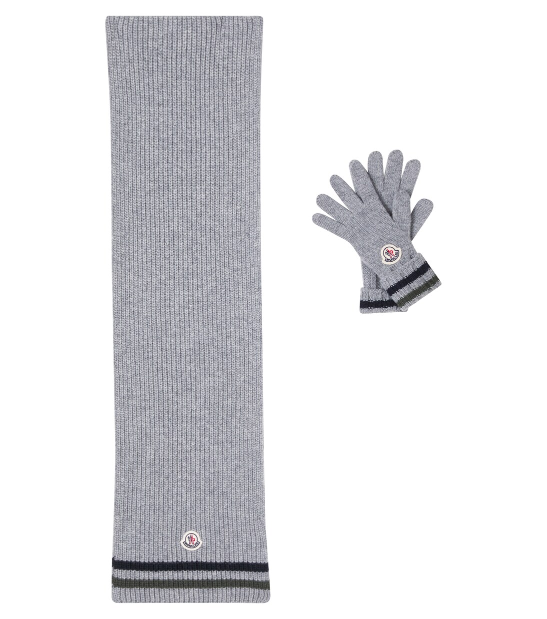 Virgin wool scarf and gloves set | Moncler Enfant