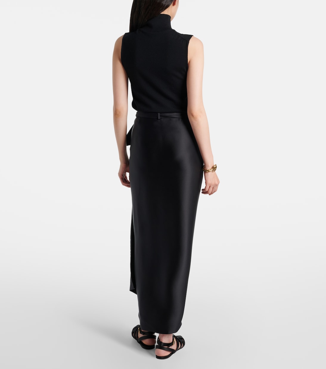 Maxirock Corina aus Seidensatin | Loro Piana