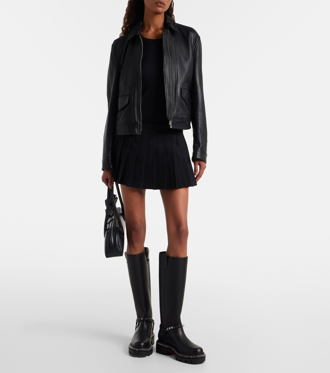 Marinetta studded leather knee-high boots | Christian Louboutin