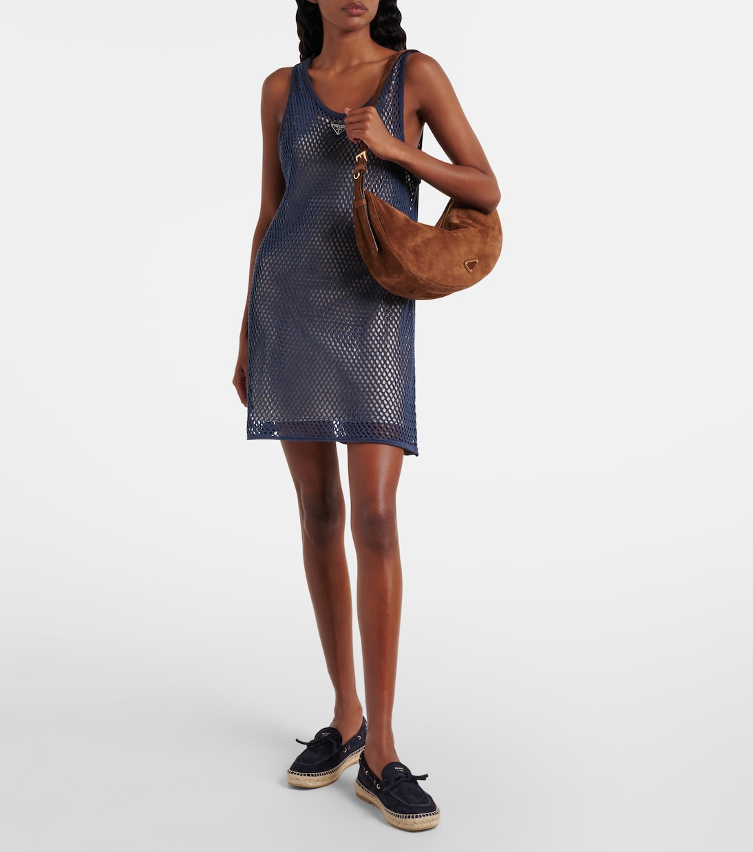 Prada Demi-Lune Large suede shoulder bag | Prada