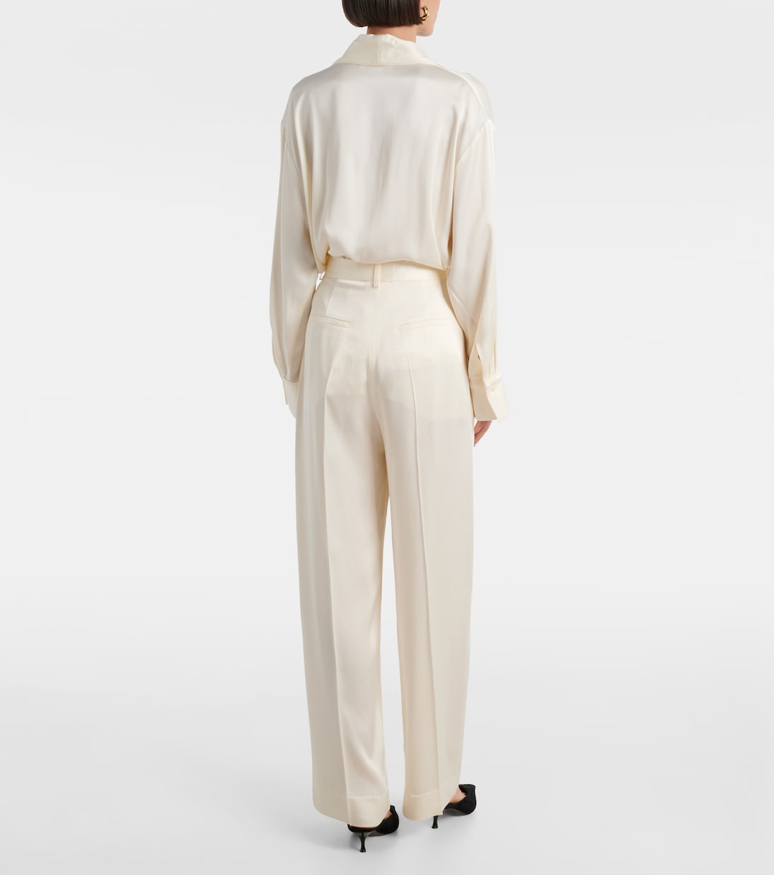 Pantalon ample en satin | Victoria Beckham