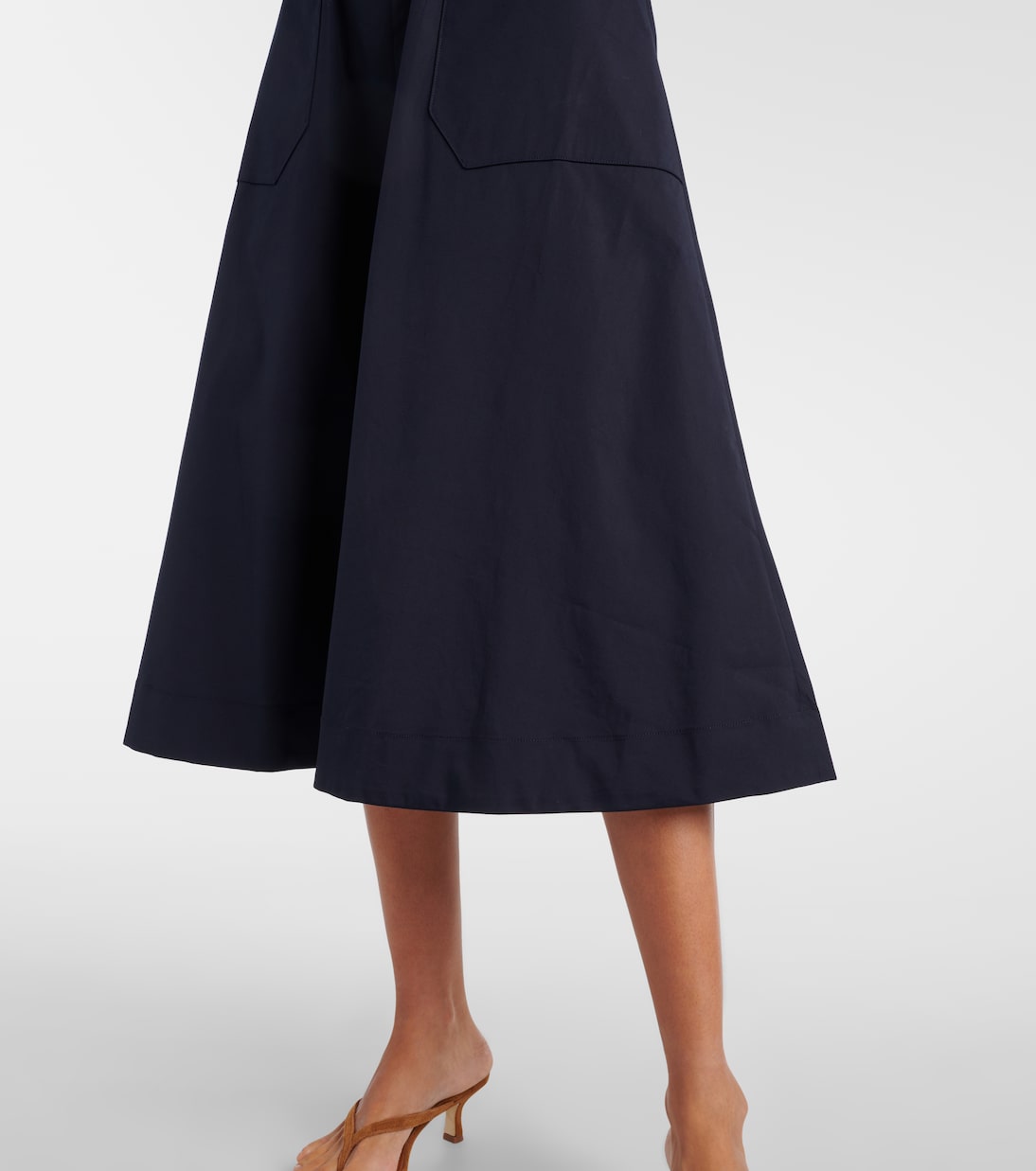 Belted cotton-blend midi dress | Veronica Beard