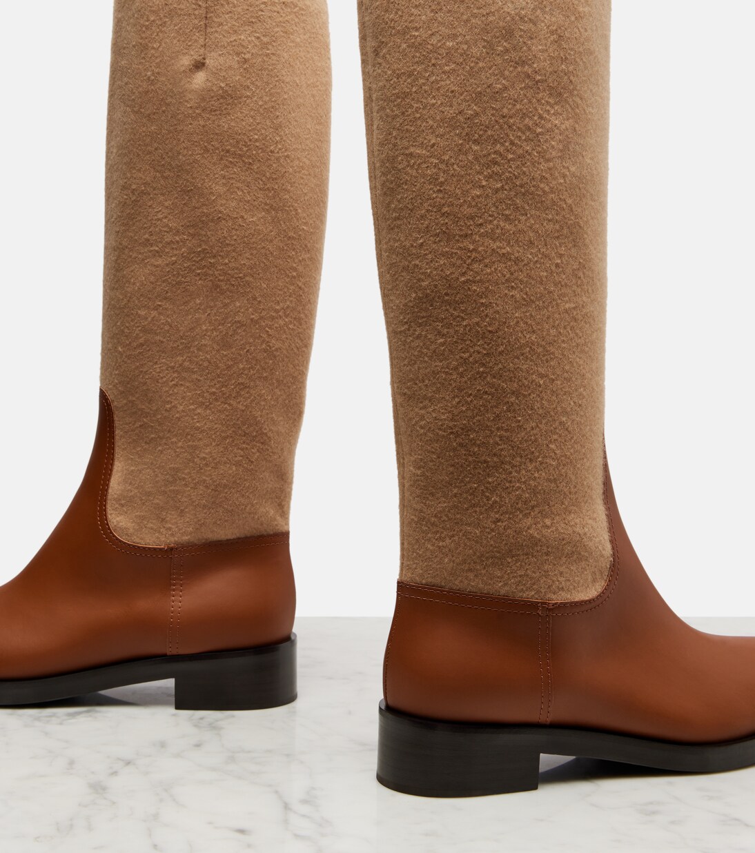 Stiefel Cavaliere aus Wolle und Leder | Max Mara