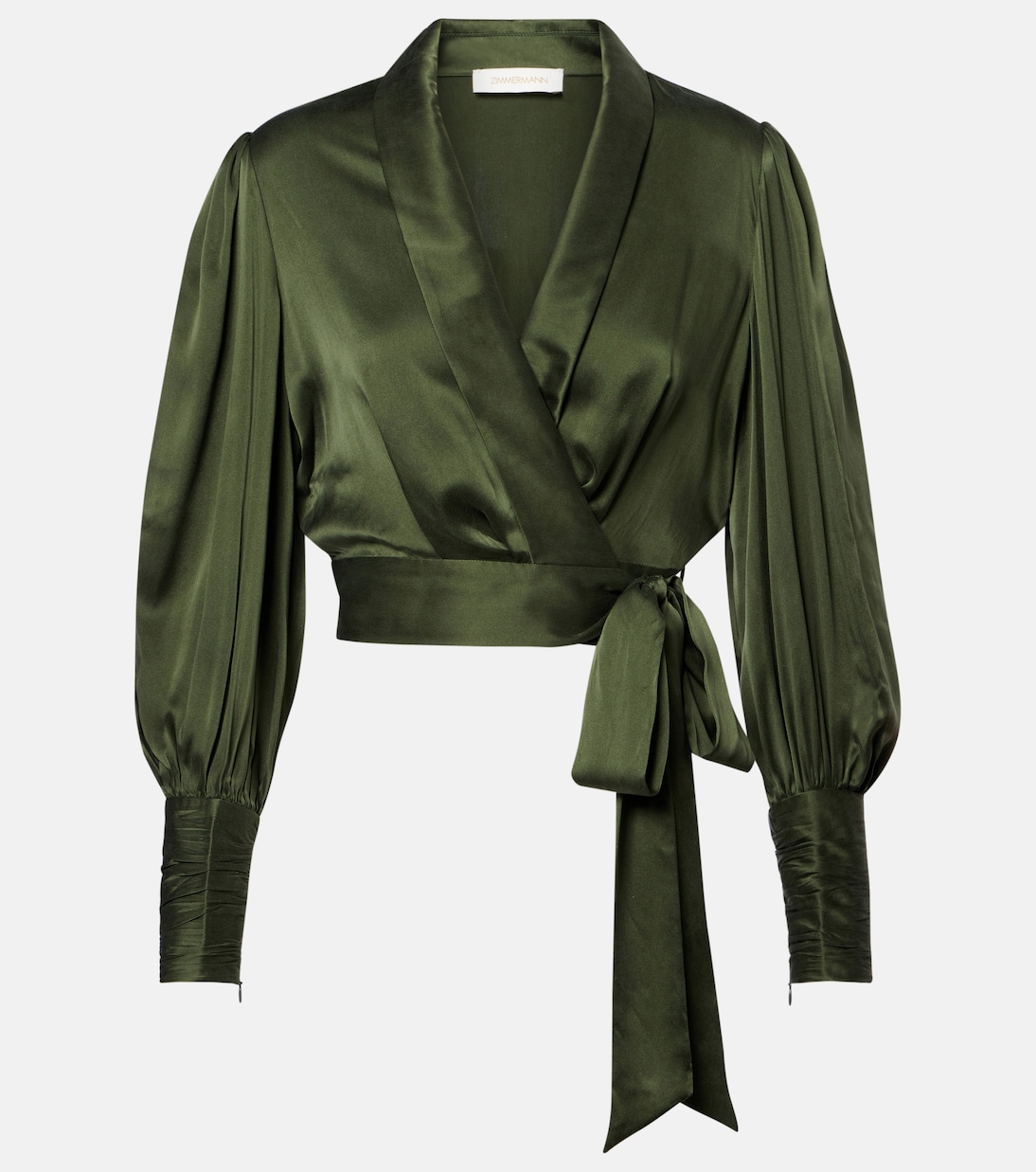 Silk satin wrap top | Zimmermann