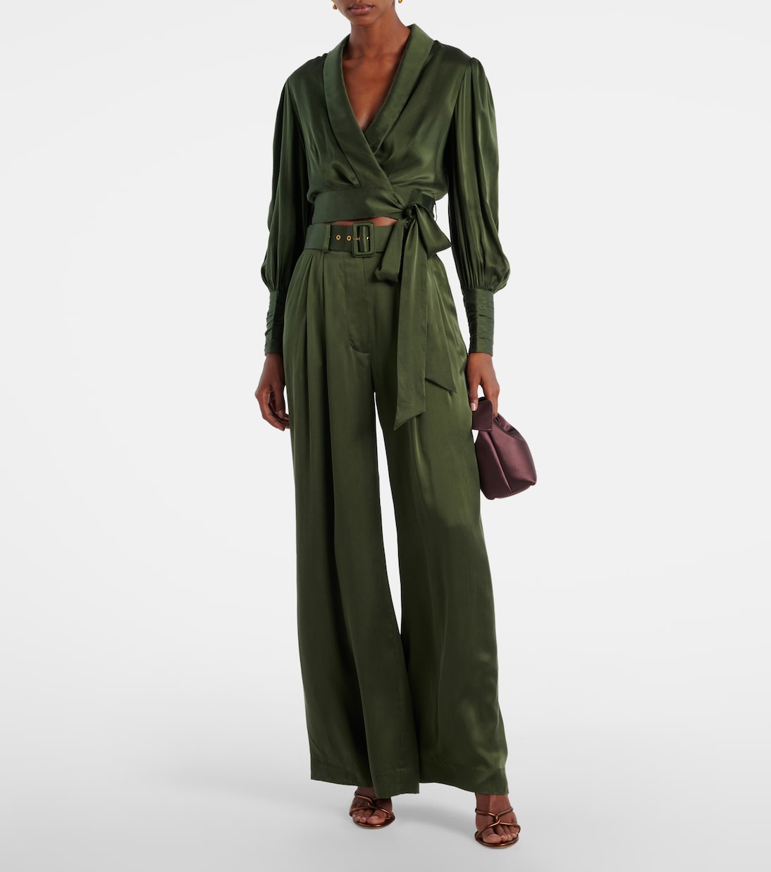 Silk satin wrap top | Zimmermann