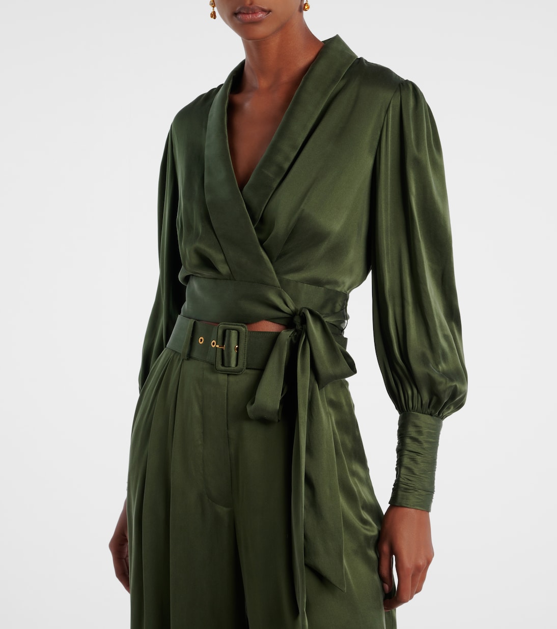 Silk satin wrap top | Zimmermann