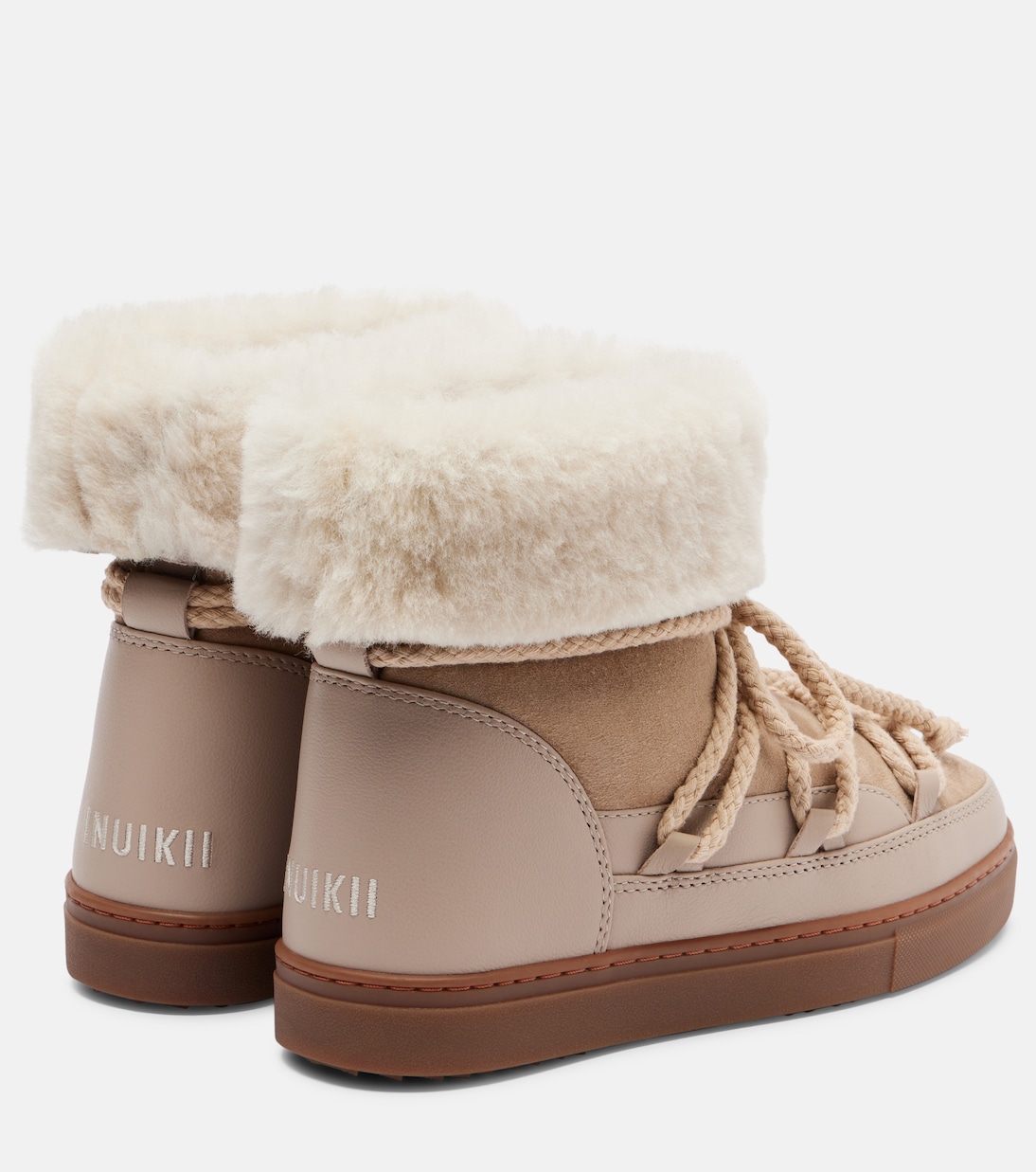 Classic shearling-trimmed suede snow boots  | Inuikii