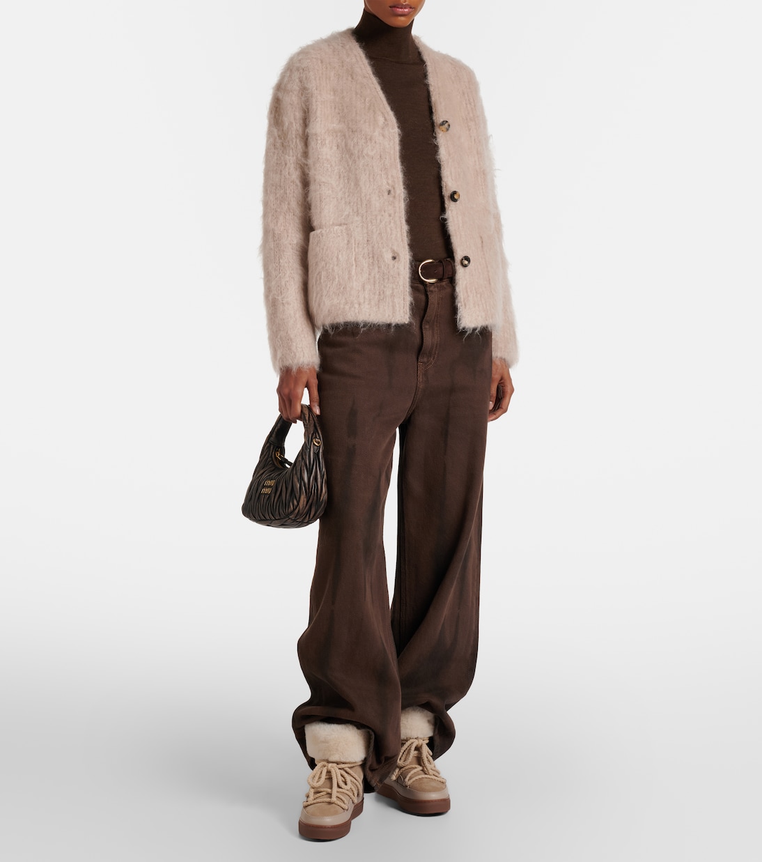 Classic shearling-trimmed suede snow boots  | Inuikii