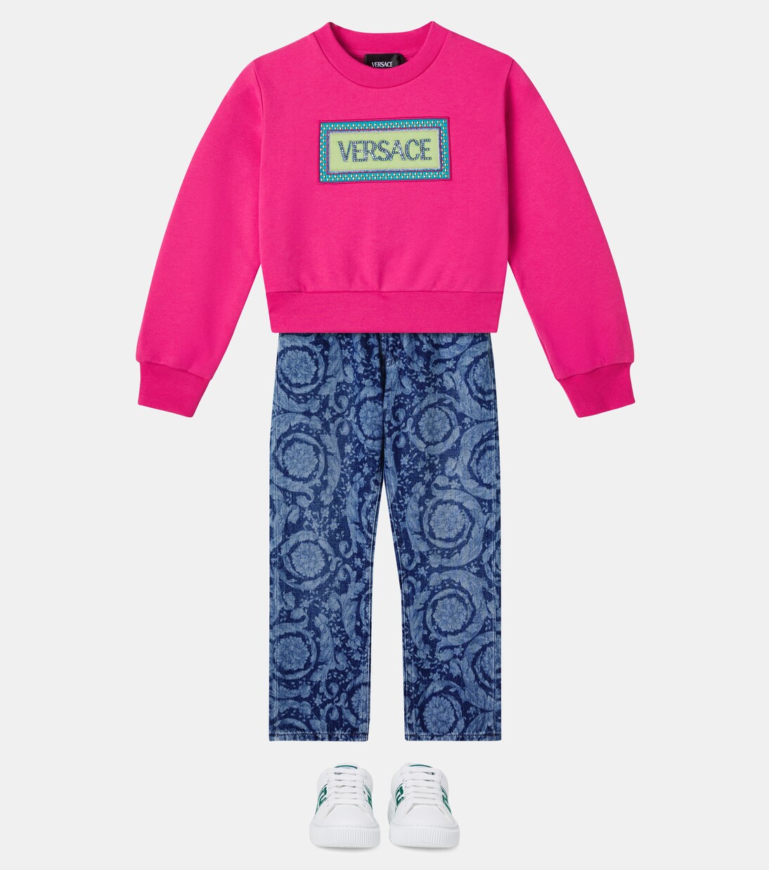 Sweat-shirt en coton à logo | Versace Kids