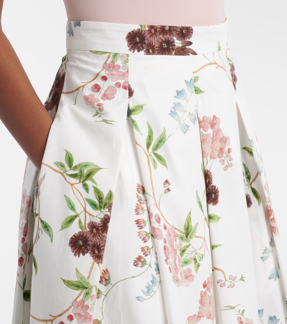 Bedruckter Midirock aus Baumwollpopeline | Erdem