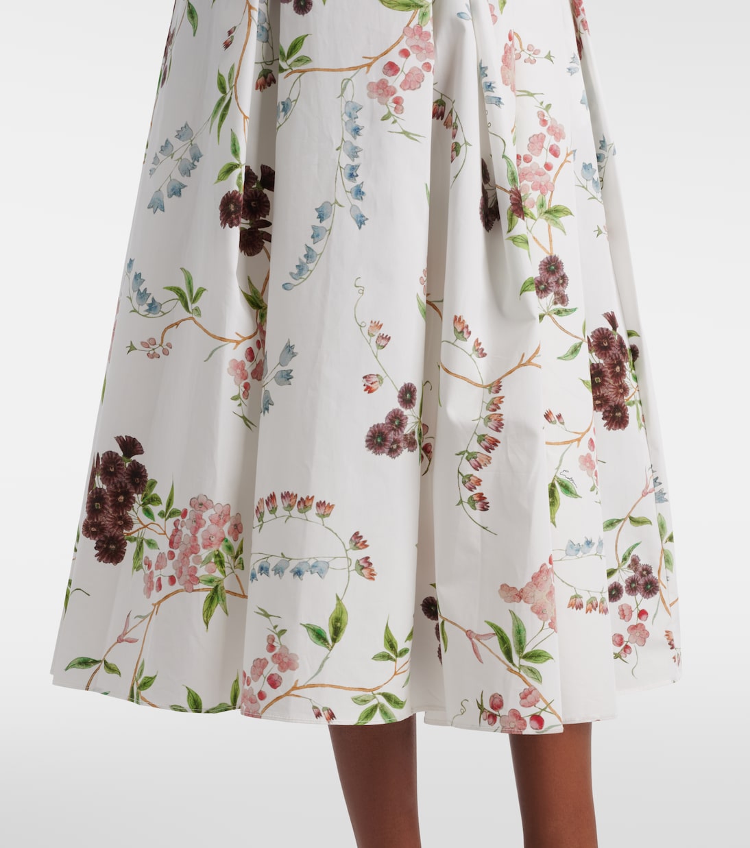 Bedruckter Midirock aus Baumwollpopeline | Erdem