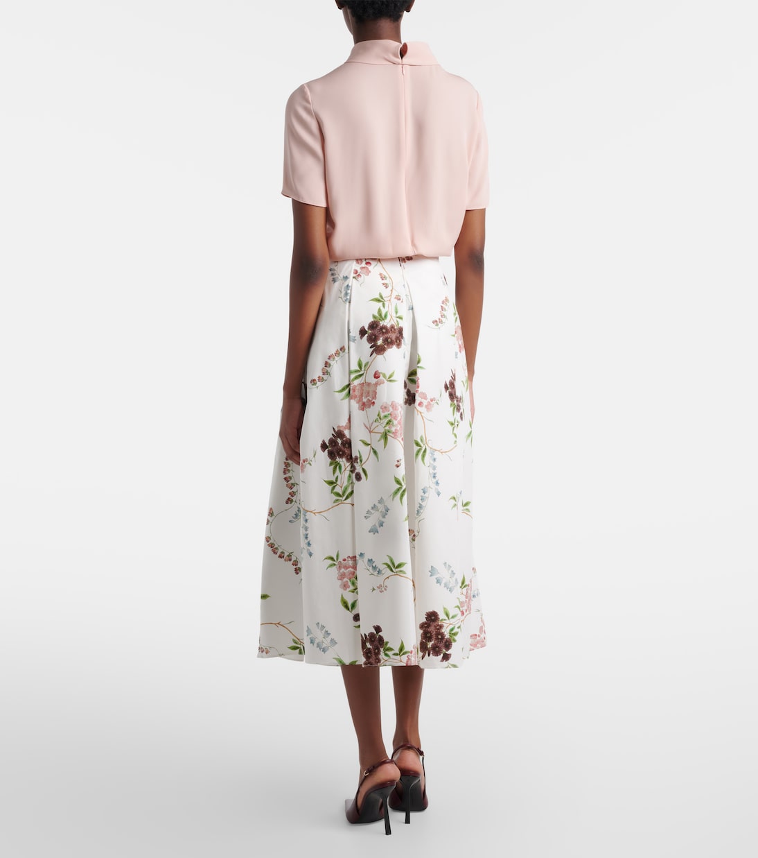 Bedruckter Midirock aus Baumwollpopeline | Erdem
