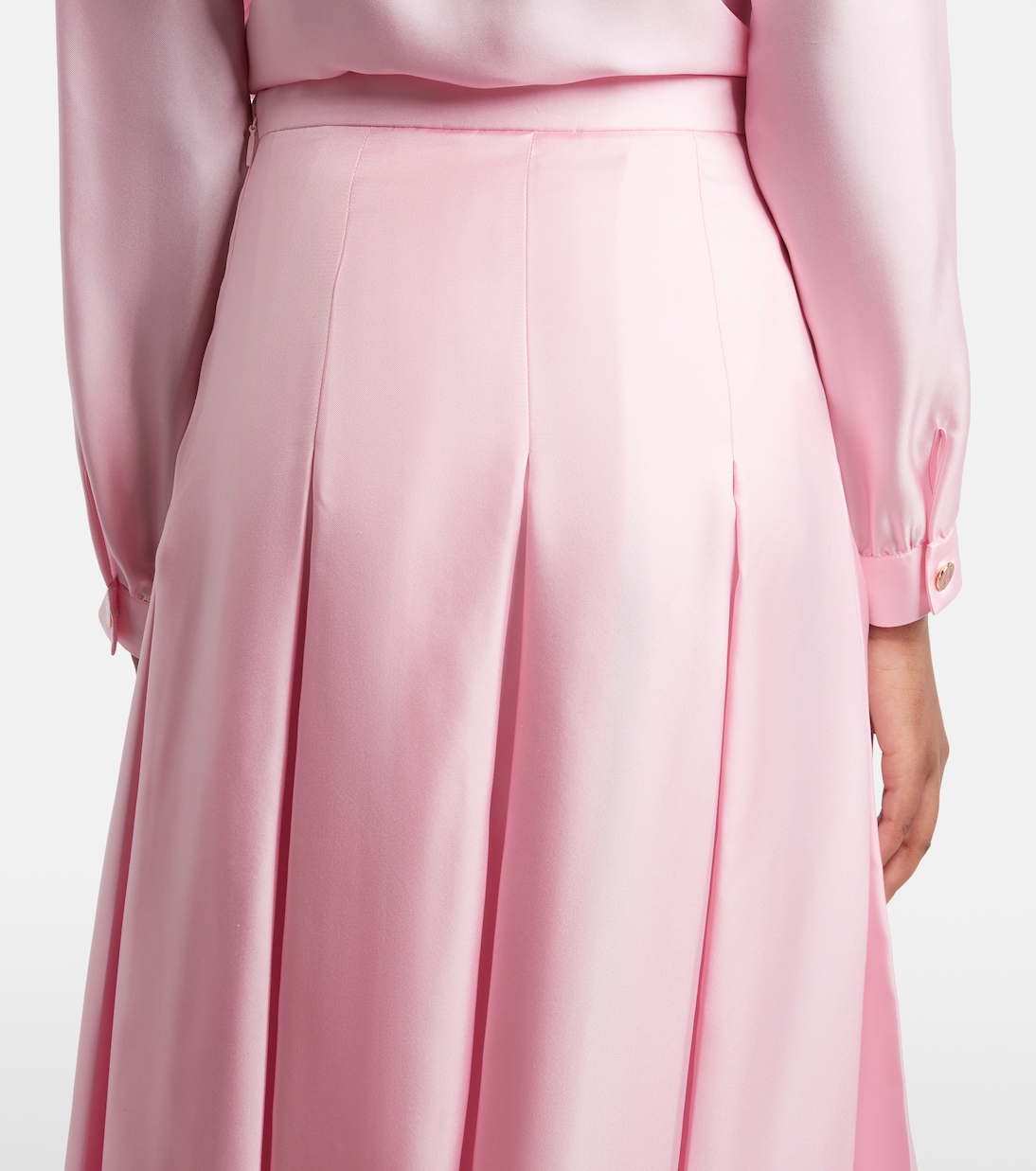 Pleated silk twill midi skirt | Gucci