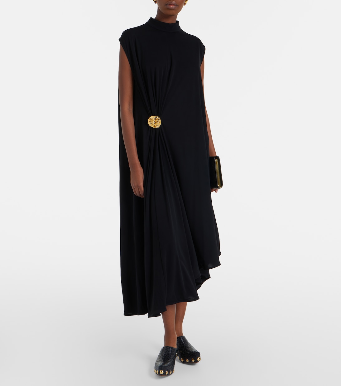 Asymmetric crêpe jersey cocktail dress | Bottega Veneta