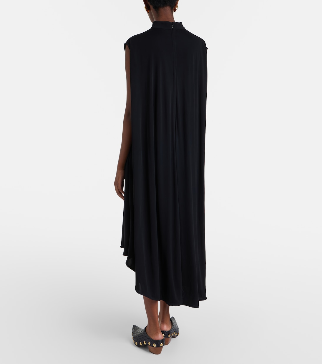 Asymmetric crêpe jersey cocktail dress | Bottega Veneta