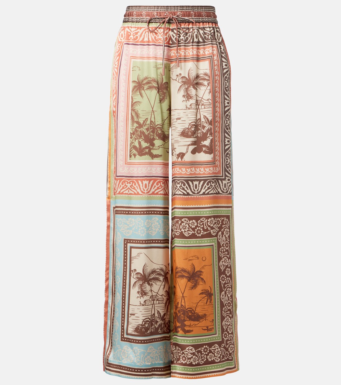 Alberta silk satin palazzo pants | Alémais