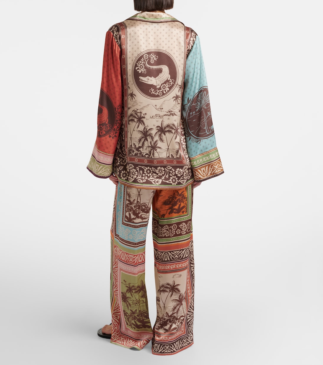 Alberta silk satin palazzo pants | Alémais