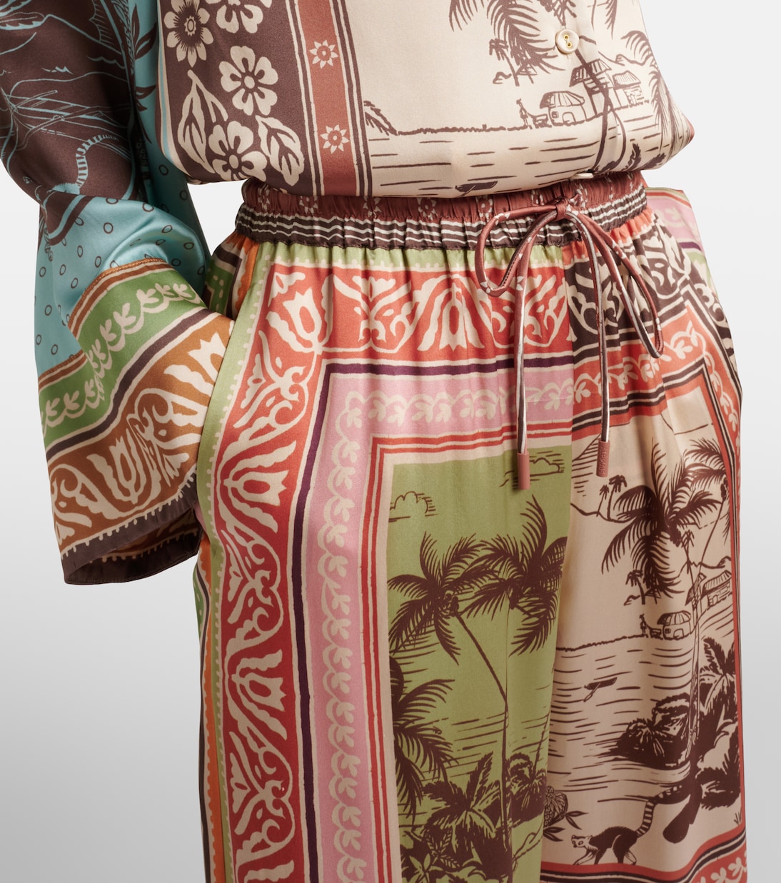 Alberta silk satin palazzo pants | Alémais