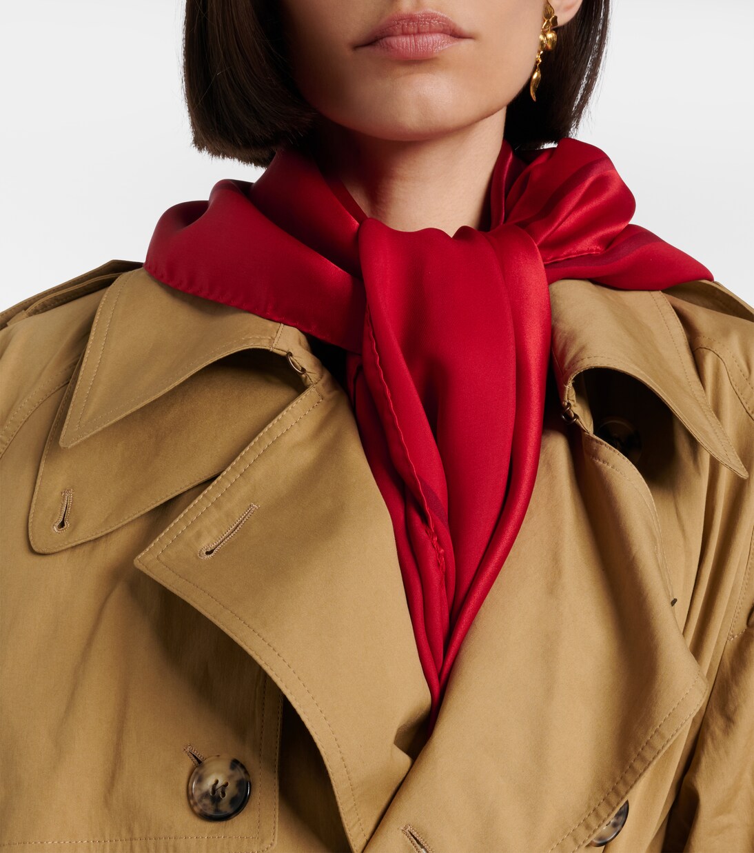 Cassandre printed silk charmeuse scarf | Saint Laurent