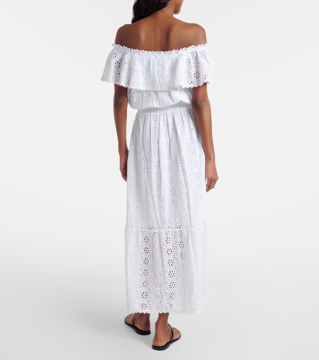 Abito midi Larna in cotone sangallo | Melissa Odabash