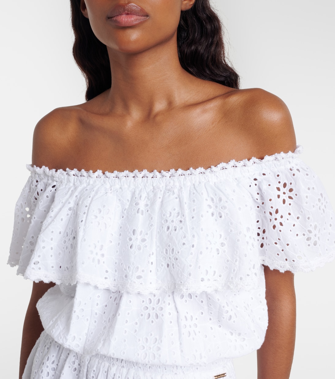 Abito midi Larna in cotone sangallo | Melissa Odabash