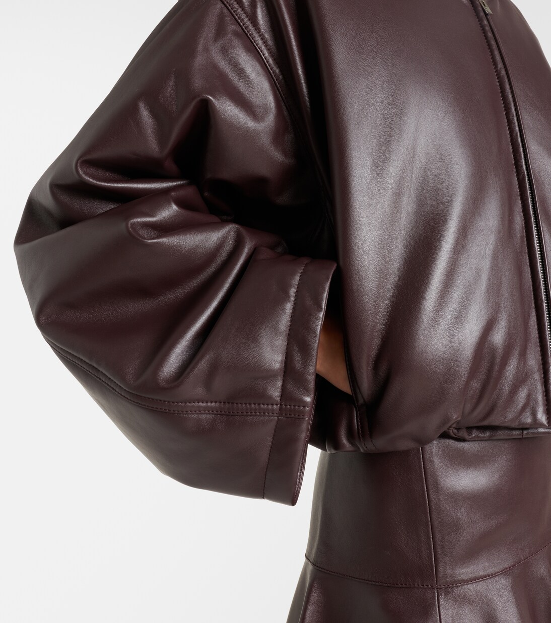 Layered leather bomber jacket | Alaïa